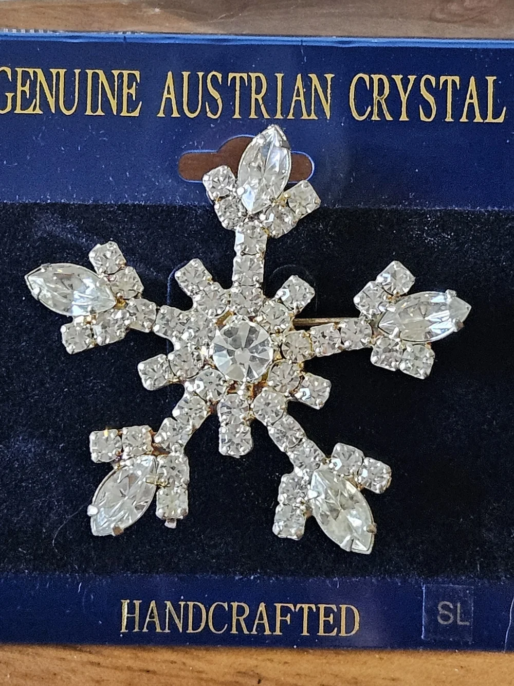 Snowflake Brooch and Earrings Set - Clear